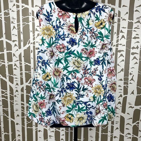 Liz Claiborne Floral Print Bubble Hem Tank Top sz 1X - Picture 3 of 10